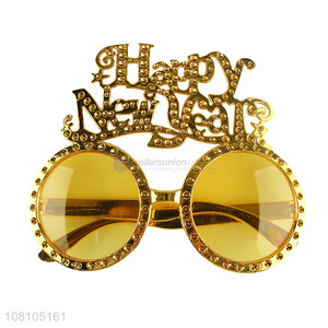 Best selling happy new year party glasses golden party sunglasses