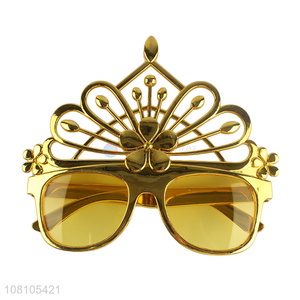 High quality beautiful gold crown party sunglasses fancy dress props