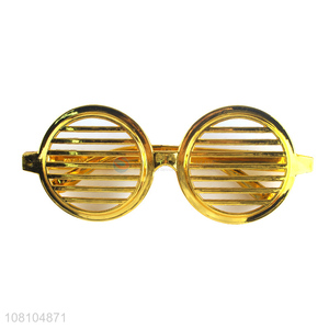 Low price gold slotted party glasses shutter sunglasses wholesale