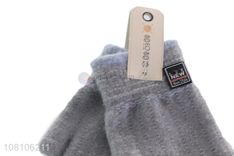 Hot selling gray knitted half-finger gloves winter gloves