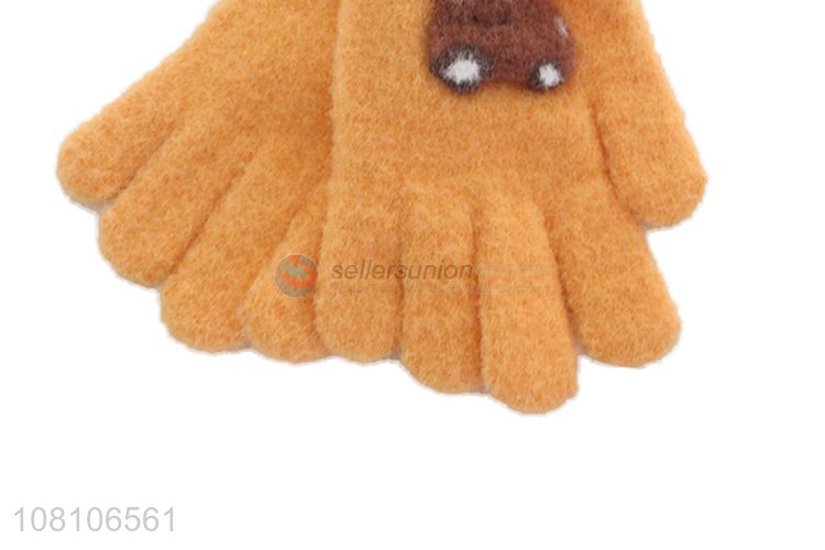 Low price wholesale knitted gloves children winter gloves