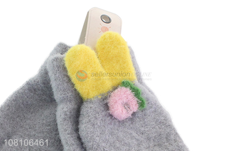 China export cute knitted gloves ladies winter warm gloves