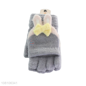Low price ladies knitted half-finger gloves winter gloves