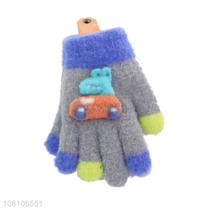 Yiwu supplier cute five-finger warm gloves for children