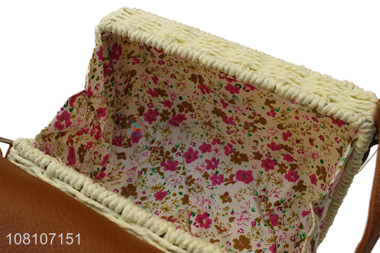 Good Price Handmade Women Straw Woven Beach Bag Shoulder Bag