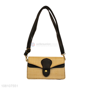 Fashion Design Ladies Shoulder Bag Pu Leather Straw Bag