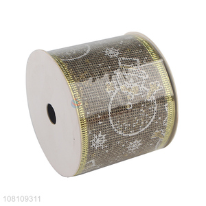 Yiwu market Christmas tree <em>ribbon</em> snowman design fabric <em>ribbon</em>