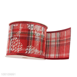 Hot items printed Christmas tree <em>ribbon</em> polyester Xmas <em>ribbon</em>