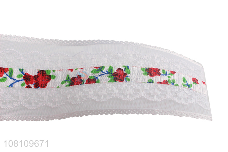 Top product fine flower printed lace ribbon Christmas ribbon