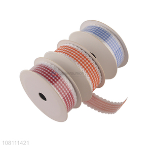 New Design Fashion Plaid Polyester Ribbon For Decoration