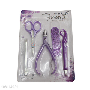 Yiwu market reusable plastic nail manicure set for sale