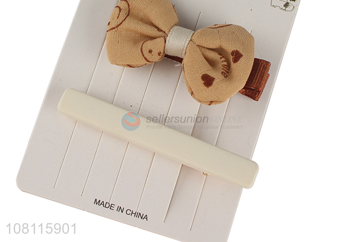 High quality bowknot hair barrette resin bobby pin hairpin set