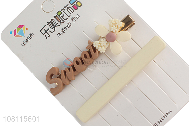 Good quality sweet bobby pins resin hair clips for kids girls