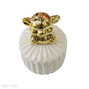 New hot sale ceramic animal <em>jewelry</em> <em>case</em> cute animal candy <em>box</em>