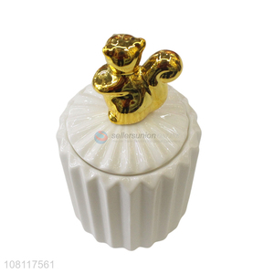 Hot selling ceramic squirrel <em>jewelry</em> <em>case</em> animal candy <em>box</em>