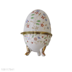 Top product decorative ceramic egg shape <em>jewelry</em> <em>box</em> trinket <em>case</em>