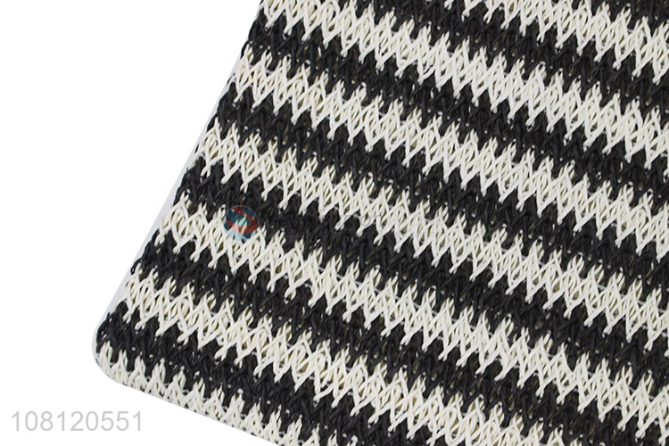 China supplier striped woven paper tote bag crochet straw beach bag