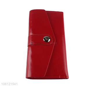 Good Quality <em>Ladies</em> Long <em>Purse</em> Pu Leather Red <em>Purse</em>