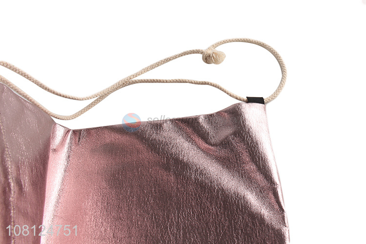 Hot selling metallic pu leather drawstring bag backpack wholesale