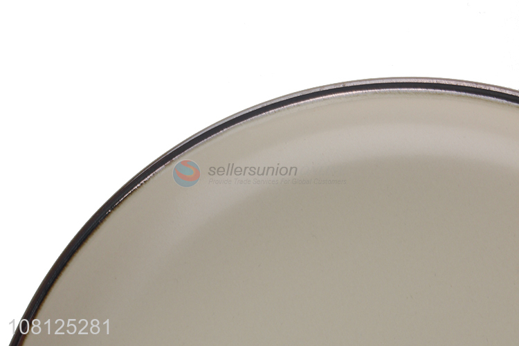 Top product round shallow ceramic serving plate dinnerare