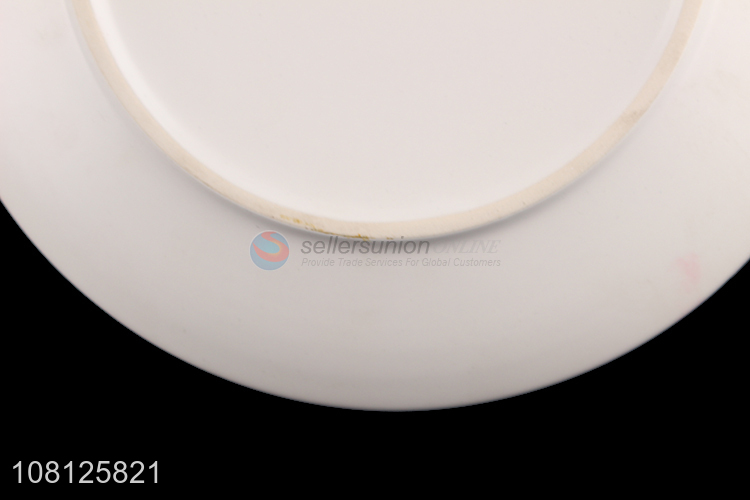 Factory supply blank ceramic snack plate porcelain plates