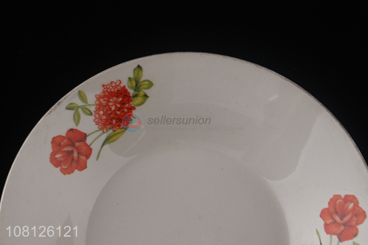 China supplier flower ceramic plate porcelain fruit plate