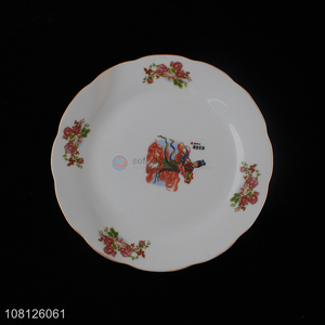 Wholesale flower pattern ceramic plate household tableware