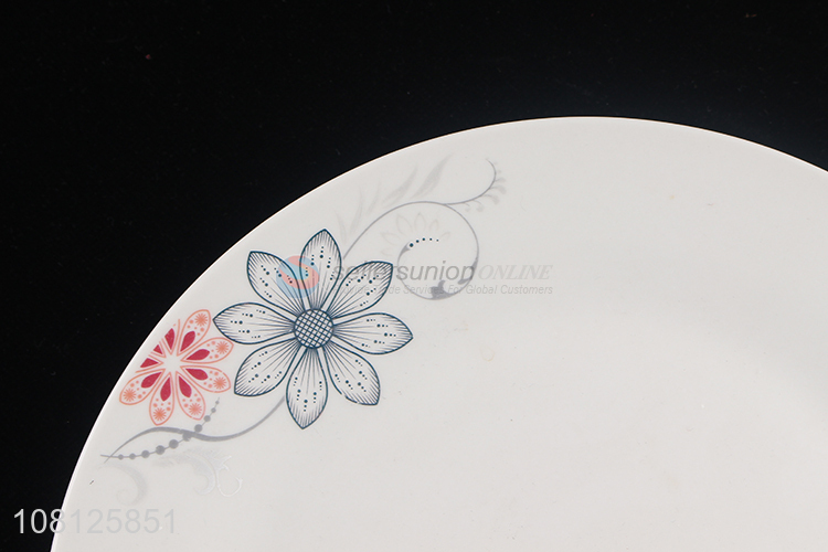 Hot selling floral pattern ceramic plate salad pasta plate