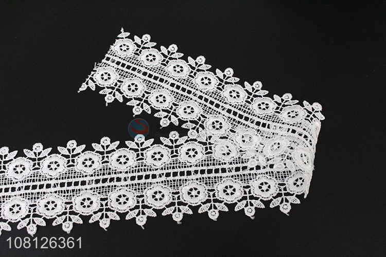 Good quality white delicate lace trim lace fabric for sale