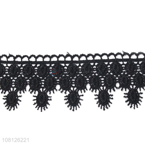 High quality soft black lace fabric lace trim wholesale