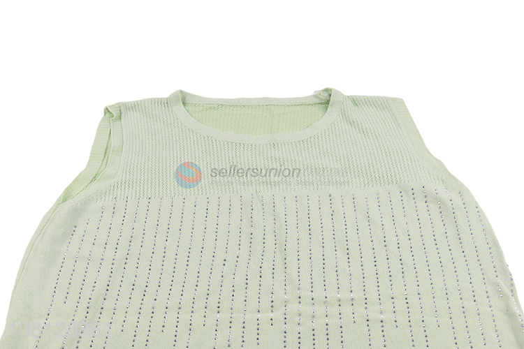 Wholesale hot drilling knitted sweater vest tank top for women