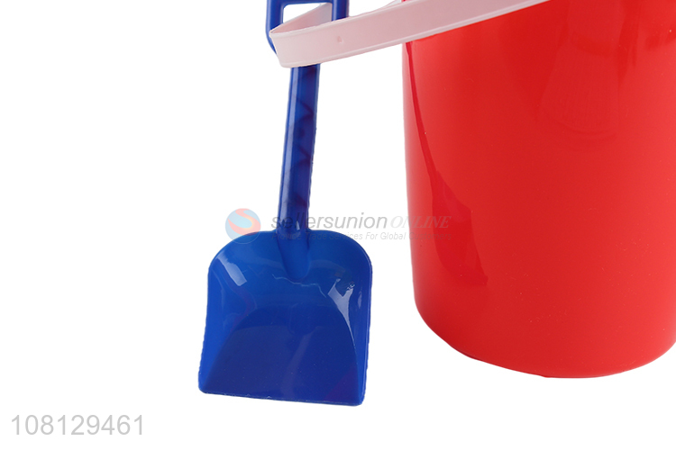 Wholesale 7inch plastic sand bucket with shovel beach sand toy