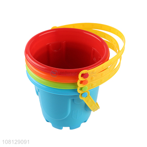 Good quality plastic castle bucket sand beach toy for kids