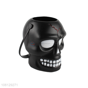 Wholesale Halloween skull bucket plastic candy bucket for decor