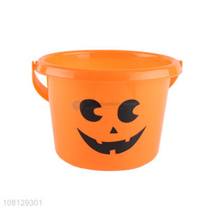 Most popular Halloween pumpkin bucket plastic candy bucket