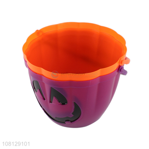Hot sale led light plastic pumpkin bucket Halloween decoration