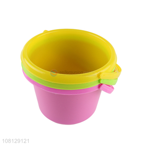 Wholesale multicolor plastic sand bucket kids beach sand toy