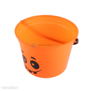 Low price plastic Halloween pumpkin bucket for home decoration