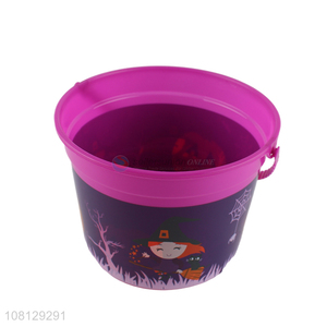 Good quality pumpkin printed Halloween plastic candy bucket