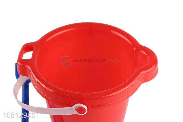 Wholesale 7inch plastic sand bucket with shovel beach sand toy