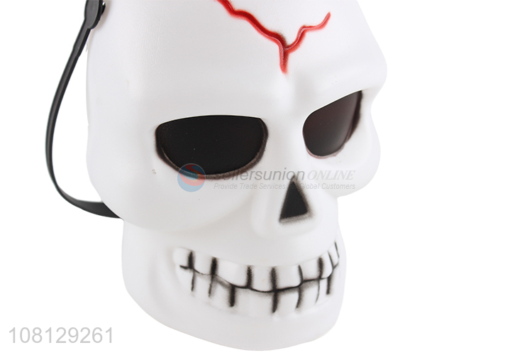 Hot selling Halloween candy toys plastic skull bucket ornament