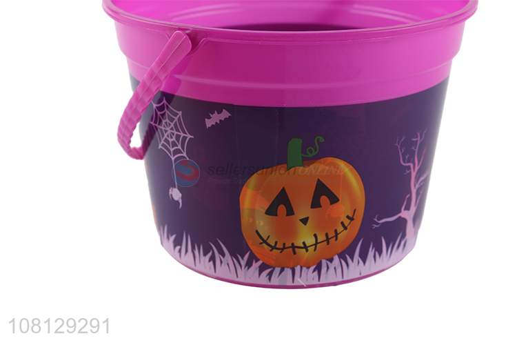 Good quality pumpkin printed Halloween plastic candy bucket