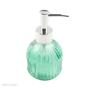 Factory price green transparent glass lotion bottle