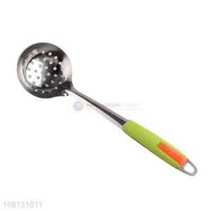 Custom Stainless Steel Slotted Ladle With Non-Slip Handle