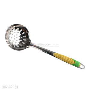 Factory Supplies Corn Shape Handle Stainless Steel Slotted Ladle