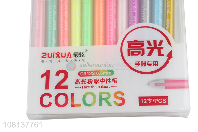 Popular products 12colors gel pens for school and office