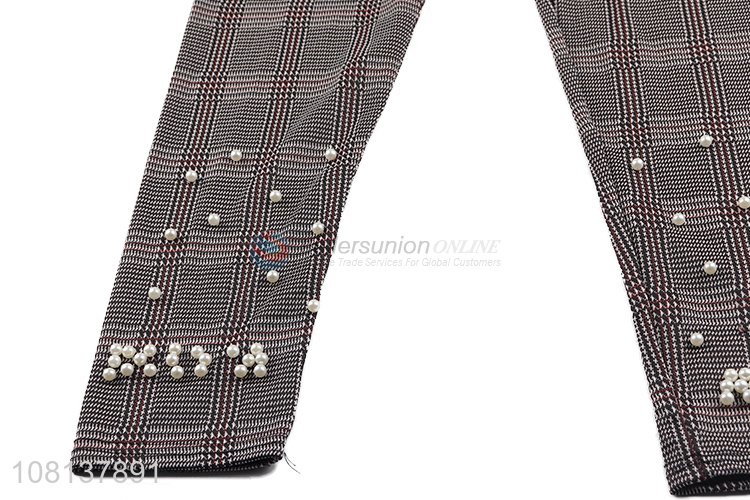 High Quality Ladies Casual Trousers With Decorative Beads