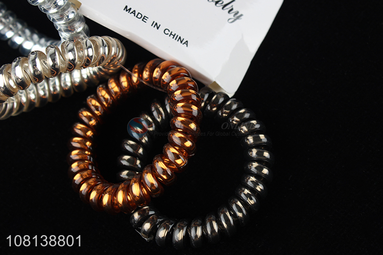 High quality metallic color cord hair bands coin hair ties