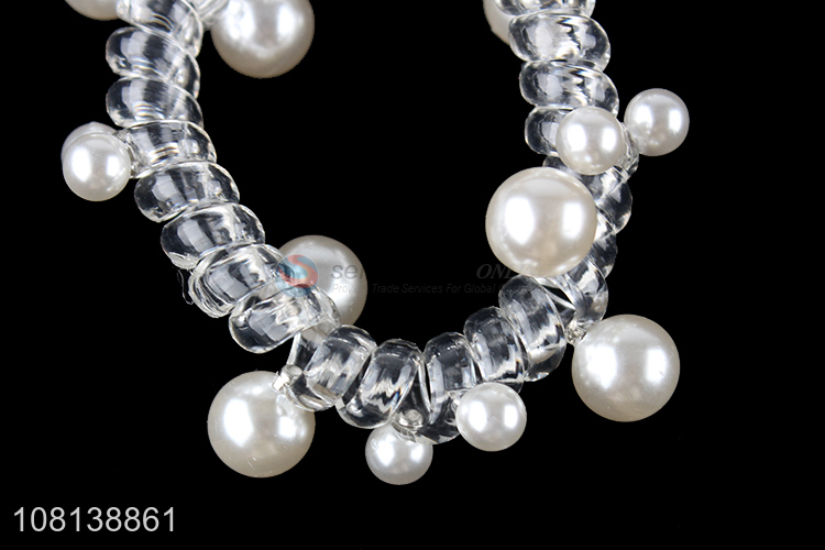Online wholesale pearl coin hair ties fashion hair ornaments