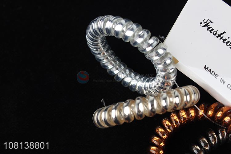 High quality metallic color cord hair bands coin hair ties